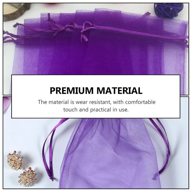 BESTYASH 100Ud Bolsa Morada Para Guardar Joyería Y Dulces Con De Cordón
