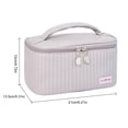 thumbnail image 4 of Bolsa De Maquillaje Juego de 3 lindos bolsos de viaje para cosméticos de PU de gran capacidad con asa y cremallera para mujer, 4 of 9