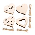 thumbnail image 1 of 40 piezas de rodajas de madera de corazón para manualidades, adornos de madera en con cuerda, adornos de corazón para cumpleaños, decoración de, 1 of 9