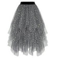 thumbnail image 3 of DuoJiaJ Tulle Skirts for Women Midi Long Skirt Tutu A-Line Mesh Layered High Elastic Waist Skirts Gray XL, 3 of 3