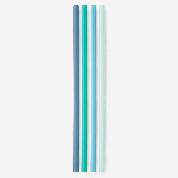 Extra-Long Reusable Silicone Straws, 4pk and 12pk