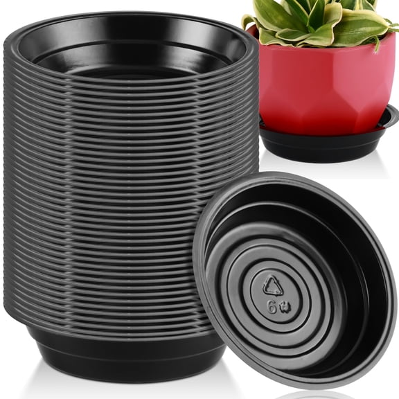 20 Pack 6 Inch Plant Saucers Clear Plastic Plant Saucer Drip Trays Small Plant Plate Dish for Indoor Flower Pots and Planters, Bulk