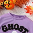 thumbnail image 4 of TOWED22 Infant Baby Boy Halloween Outfit Long Funny Letter Embroidery Sweatshirt Pant Set Toddler Fall Clothes Outfits,Purple,6-12 M, 4 of 7