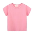thumbnail image 3 of 3 Pack 1-7T Girls Boys Shirts Short Sleeve Shirt Girls Boys T Shirts Soft Cotton Basic Tees Kids Tshirts Solid Summer Top T-Shirt, 3 of 5