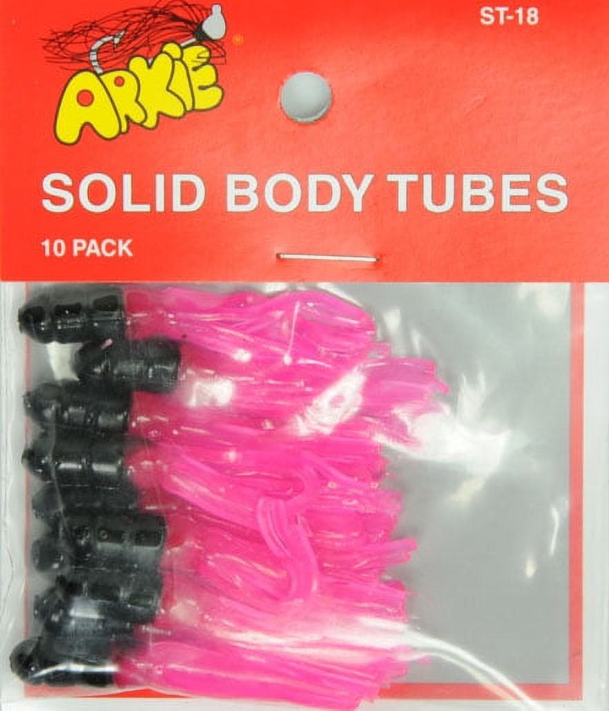 Arkie Lures Solid Body Fishing Tube,Color Black/Pink