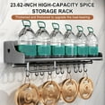 thumbnail image 6 of Msbyewd Hanging Spice Rack Wall Mount Kitchen Storage Shelf with 12-Hooks for Utensils Spatula Spoon, Seasoning Jar Organize, 6 of 9
