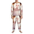 thumbnail image 3 of Naloa Cartoon Guinea Pig Men’s Pajamas Set - Long Sleeve Button Down Sleep Shirt and Pajama Bottoms Sleepwear Set-Medium, 3 of 7