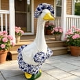 thumbnail image 5 of Porch Goose Summer Outfit 3 Piece Floral Print Set with Sun Hat Bikini Top and Skirt Fits 19-23 Inch Geese for Front Porch Patio Decor, 5 of 6