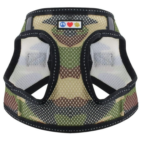 UPC: 0850003242576 | Pawtitas Adjustable Mesh Reflective Dog Harness L Camouflage Green