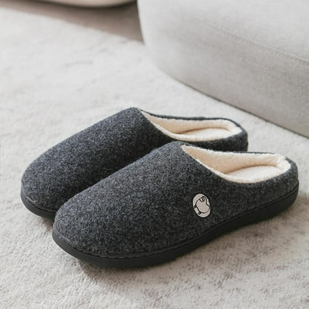 

Spree Men Women Silent Indoor Slippers Fleece Lined Slippers Comfort Closed Toe House Shoes Soft Sole Non-Slip Bedroom Home Shoes