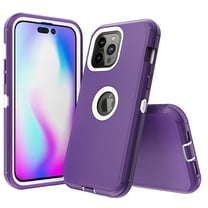 NIFFPD iPhone 14 Pro Max Case, Heavy Duty Hard Shockproof Protective Phone Case for iPhone 14 Pro Max 6.7" Purple White