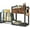 Rustic Brown and Black, variant on Desktop Shelf Organizer, 2-Tier Wooden Desk Bookshelf, Small Tabletop Book Shelf with Drawer and Hooks, Countertop Storage Rack for , Office, Dorm, Rustic Brown POHR2201