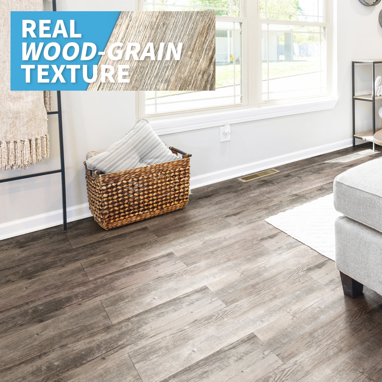 Self-adhesive 6" x 36" x 0.05" Luxury Vinyl Plank(36 pack)