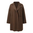 thumbnail image 4 of Vedolay Women's Winter Warm Coats Business Winter Work Lady Solid Button Coat Fall Coat Brown,S, 4 of 5