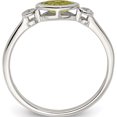 thumbnail image 2 of Sterling Silver Polished Peridot And White Topaz Ring (Size 6) Made In Thailand qr7065aug-6, 2 of 5