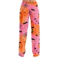 thumbnail image 6 of QWKLEAJ Halloween Pajama Pants Women Loose Fit Elastic Waist Lounge Pants Holiday Party Sleepwear Casual Home Trousers Novelty Print Long Bottoms Comfy Loungewear Festive Nightwear, 6 of 9