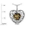 thumbnail image 2 of Star K� Heart Shape 8mm Genuine Smoky Quartz filigree Heart Pendant Necklace 10k White Gold, 2 of 9