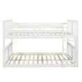 thumbnail image 5 of Harper & Bright Designs Full Over Full Low Bunk Bed with Headboard and Footboard, Wooden Bunk Bed with Ladder for Bedroom, White, 5 of 9