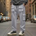 thumbnail image 2 of Mens Cargo Joggers Pants Multi Pockets Lightweight Athletic Elastic Waist Cargo Sweatpants Tapered Workout Pants, 2 of 6