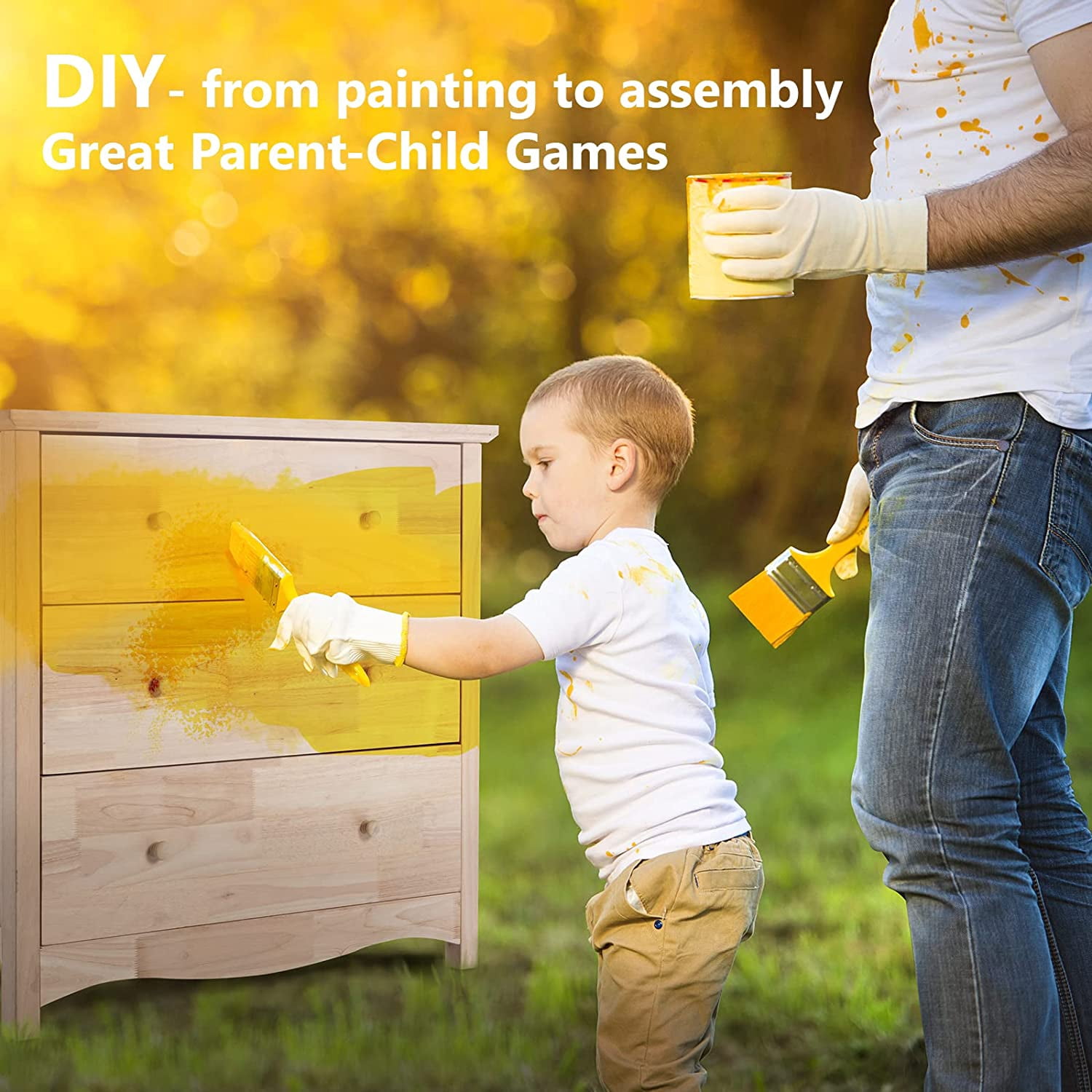 VINGLI Unfinished Farmhouse Natural Solid Wood 3-Drawer Dresser for Bedroom Vintage Dressers Chests of Drawers