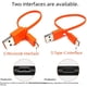 thumbnail image 1 of Para auriculares Bluetooth, altavoces, línea de carga, interfaz Android de 20 cm, fácil de usar a corto plazo, naranja, fácil de encontrar, 1 of 2