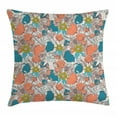 thumbnail image 1 of Spring Throw Pillow Cushion Cover, Flower Composition Garden Art Themed Design Tulips Poppy and Foliage Illustration, Decorative Square Accent Pillow Case, 20 X 20 Inches, Multicolor, by Ambesonne, 1 of 2