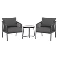 thumbnail image 4 of Grand Patio Outdoor Bistro Chat Set - Set of 2 Large Wicker Chairs with Olefin Cushions and Coffee Table, Heavy Duty Balcony Furniture, Ideal for Patio Garden, Backyard, Porch, Lawn, Dark Grey, 4 of 8