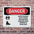 thumbnail image 4 of (2 Pack) Safety Glasses Safety Shoes And Hard Hats OSHA Danger Sign 14 Inch X 10 Inch Plastic Sign, Weather Resistant, UV Protected for Workplace, Business, and Construction Site, Made, 4 of 8