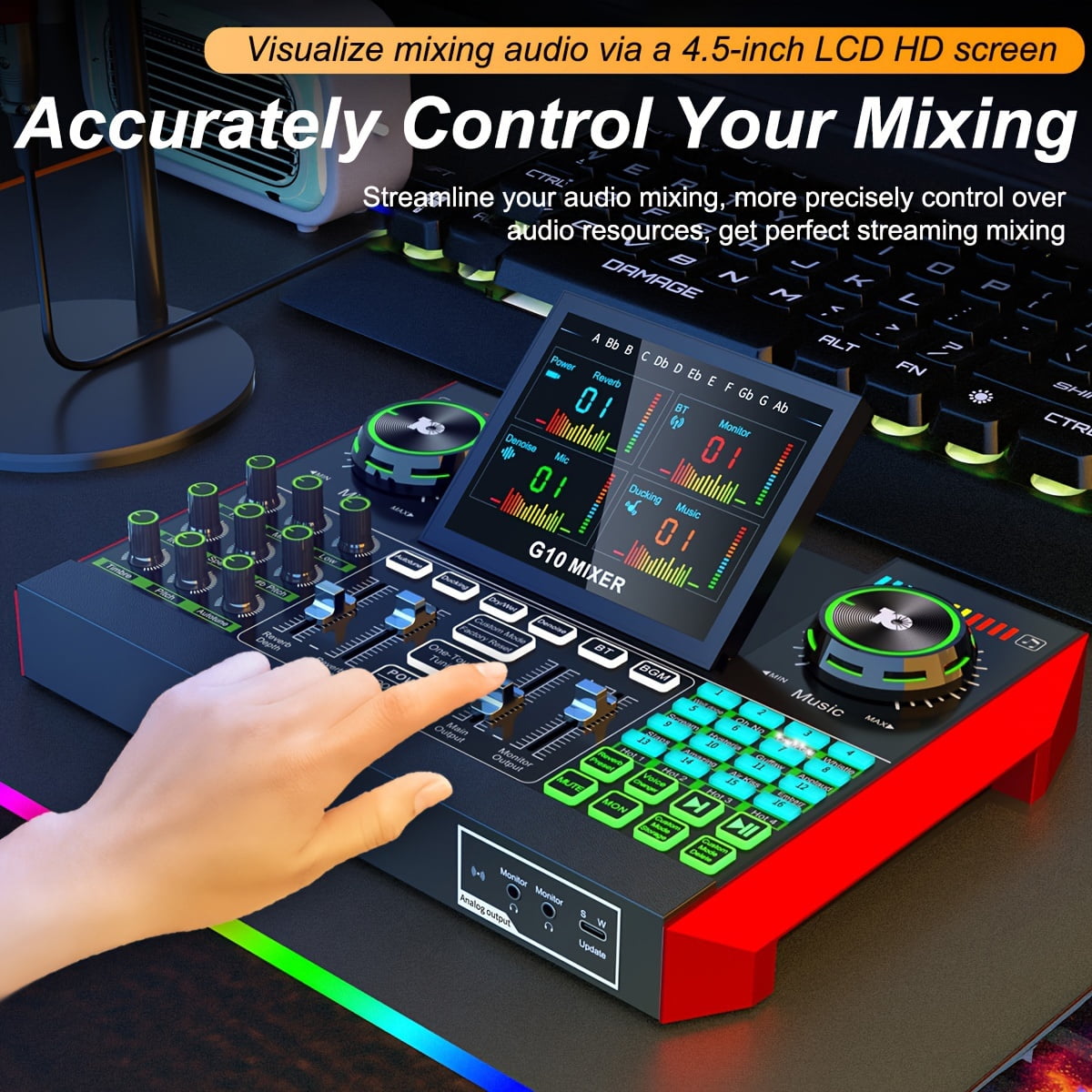 Tenlamp Podcasting Mic Studio Recording Music Kit with Mixer