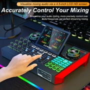 Tenlamp Vocal Effects, Live Sound Card with 13 Audio Interfaces, All-in-One Audio Mixer Device for Mobile PC Live Streaming
