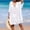 White, variant on Women Summer Beach Vacation Relaxed Fit Crochet Patchwork V Neck Mid Length Backless Tie Front Cover Up Plus Size Breathable Lightweight Swimwear Dress Beige One Size