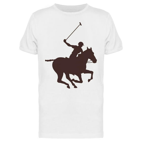 Horse Polo Black Silhouette T-Shirt Men -Image by Shutterstock, Male 3X-Large