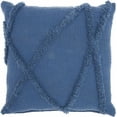 thumbnail image 1 of homeroots home decor 386301 Boho Chic Blue Textured Lines Throw Pillow, 1 of 3