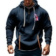thumbnail image 2 of LOVZFMLL Hoodies for Men, Printed Cargo Hooded Sweatshirt with Half-Zip and Multiple Pockets Pullover Tops Fall Clothes, 2 of 4