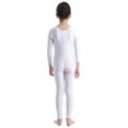 thumbnail image 4 of Aislor Kids Girls Long Sleeve Bodysuit Full Body Unitard Ballet Dance Gymnastics Leotard Dancewear White 5-6, 4 of 7