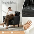 thumbnail image 4 of Transitional Genuine Leather Armchair with Nailhead Trims and Tufted Back, BLACK, 4 of 8