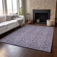 thumbnail image 4 of HomeRoots 655080 5 x 8 ft. Purple & Gray Floral Washable Machine Made Rectangle Area Rug with UV Protection, 4 of 8
