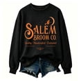 thumbnail image 6 of Womens Oversized Crew Neck Pullover Vintage Broom Witch Graphic Sweatshirt Loose Fit Casual Fall Halloween Apparel Black XXXL, 6 of 7