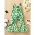 thumbnail image 2 of hirigin Kid Baby Girl Romper Sleeveless Four Leaf Clover Print Casual Spring Summer Bell-Bottomed Pants, 2 of 9