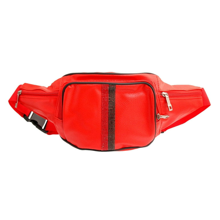 Red designer fanny pack sale