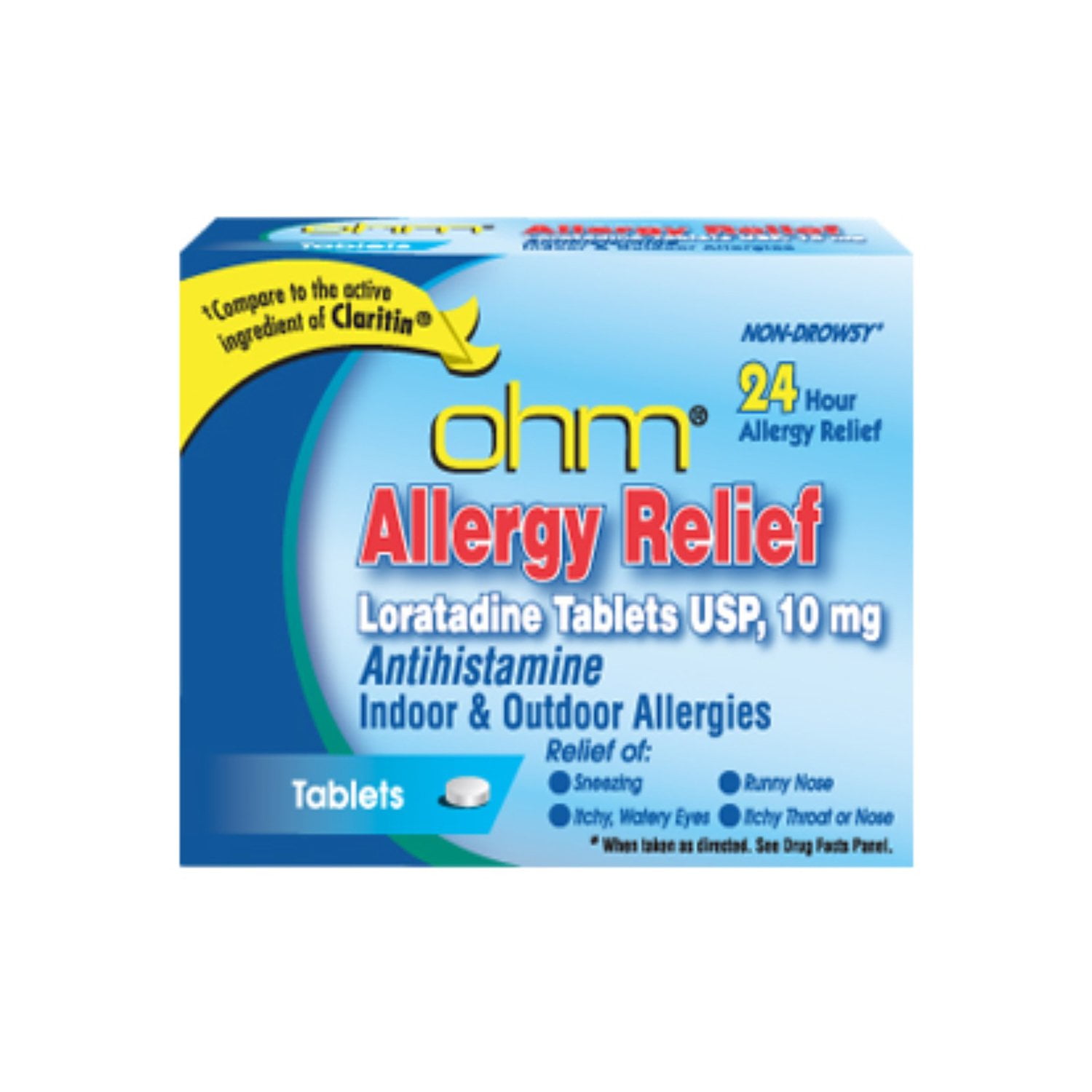 ohm Loratadine Usp 10 mg Allergy Relief Tablets 500 ea - (Pack of 2)
