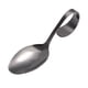 thumbnail image 1 of EeaseMX Cuchara de acero inoxidable con mango curvo para vajilla de hotel, buffet y cocina (negra), 1 of 7