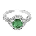 thumbnail image 2 of Aonejewelry 1.00 Carat Round Emerald and Halo Diamond Ring in 10K Solid Rose, White & Yellow Gold, 2 of 8