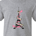 thumbnail image 4 of Inktastic Eiffel Tower in Paris with Flowers and Pink Banner Youth T-Shirt, 4 of 5