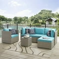 thumbnail image 4 of Modway Repose Rattan & Fabric Patio Corner Chair in Light Gray and Turquoise, 4 of 4