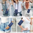 thumbnail image 4 of 2 piezas de bolso cruzado con cremallera para mujer, bolso para teléfono móvil, bolso con brazalete, 4 of 5