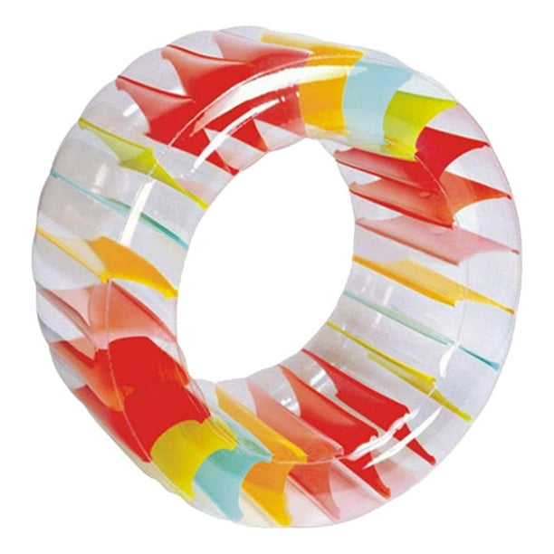 Rueda rodante inflable, rueda inflable para el agua, tubos flotadores, flotadores de agua, rueda de agua colorida para césped, juego de hierba de