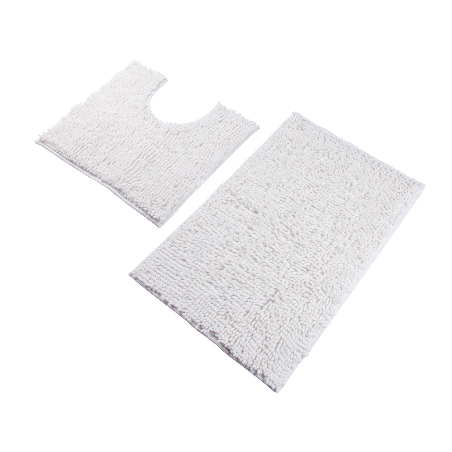 VDOMUS Microfiber Bathroom Contour Rugs Combo, Set of Soft Shaggy Non