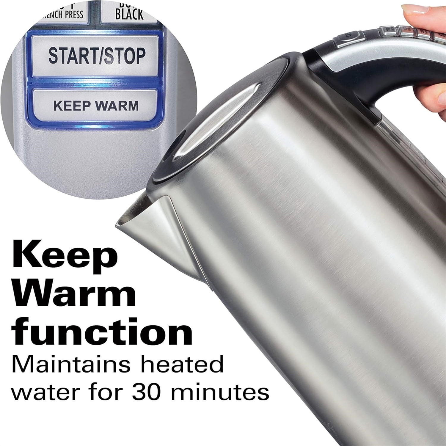 1.7 Liter Temperature Control Electric Kettle, Water Boiler & Heater, Fast Boiling 1500 Watts, , Cordless, Auto-Shutoff and Boil-Dry Protection, Stainless Steel