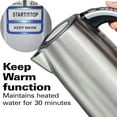 thumbnail image 3 of 1.7 Liter Temperature Control Electric Kettle, Water Boiler & Heater, Fast Boiling 1500 Watts, BPA Free, Cordless, Auto-Shutoff and Boil-Dry Protection, Stainless Steel, 3 of 5
